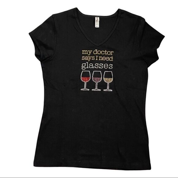 “My Doctor Says” Rhinestone T-Shirt • Medium • NWOT - Picture 4 of 10